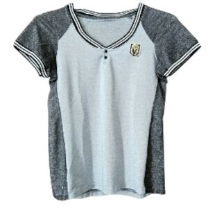 Vegas Golden Knights Tee L gray black Womens short sleeve GUC hockey shirt NHL